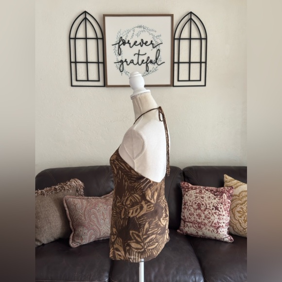 Lauren Ralph Lauren 100% Silk Halter Top Size 4 Boho Hippie Summer Classic - Picture 9 of 9